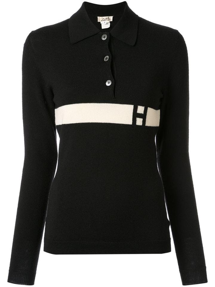 Hermès Pre-owned Hermes Long Sleeve Tops Sweatshirt - Black