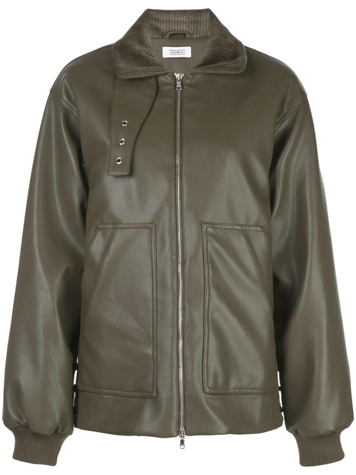 Nomia Oversized Faux-leather Jacket - Green