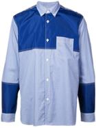 Junya Watanabe Man Contrasting Panelled Shirt - Blue