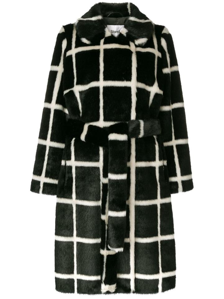 Stand Faux-fur Coat - Black