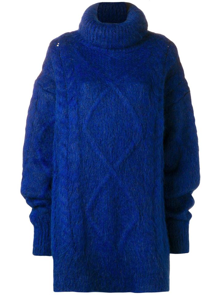 Maison Margiela Oversized Cable Knit Sweater - Blue