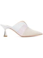 Casadei Glitter Mid-heel Mules - Silver