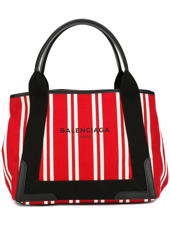 Balenciaga 'cabas' Tote, Women's, Red, Cotton/calf Leather