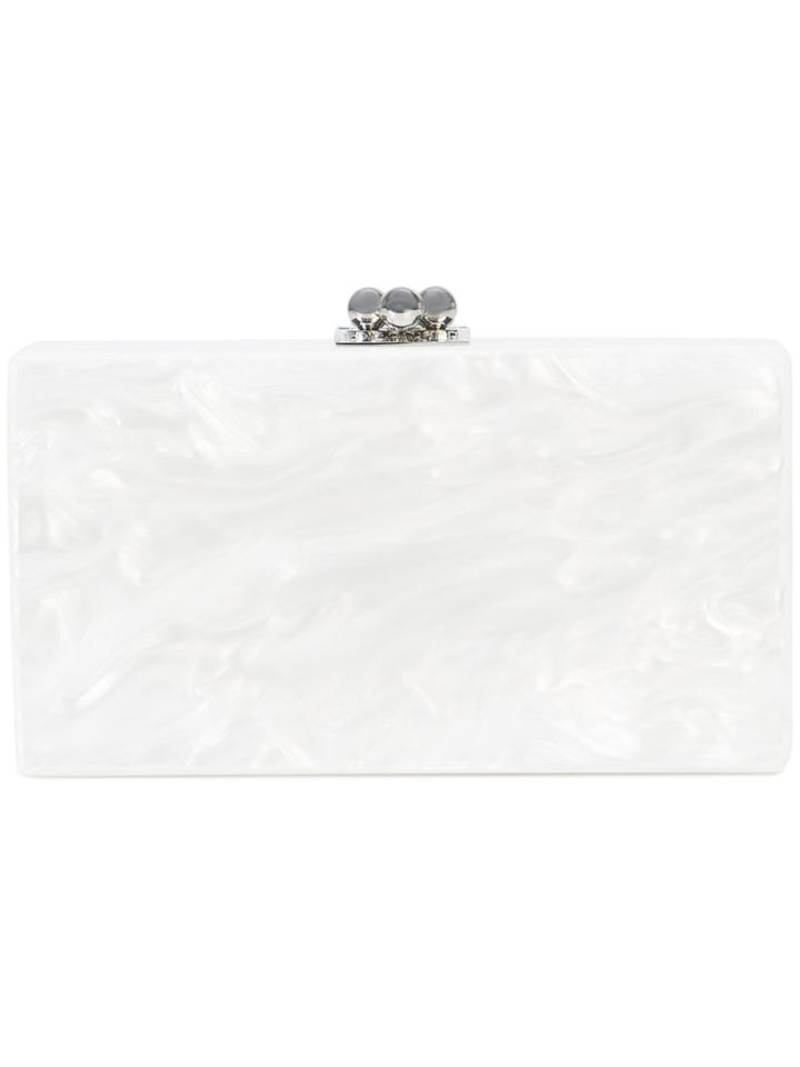 Edie Parker Jean Solid Clutch - White
