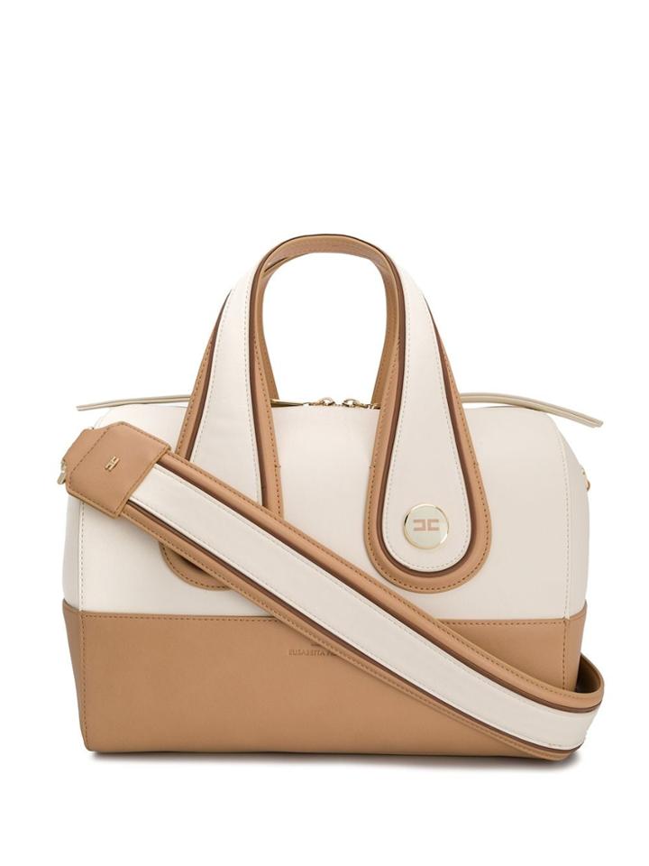 Elisabetta Franchi Colour Block Tote - Neutrals