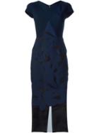 Roland Mouret Gibson Dress, Women's, Size: 12, Blue, Viscose/acetate/polyamide/silk