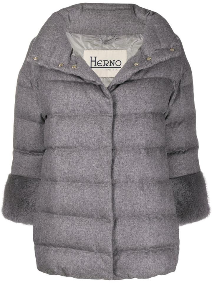 Herno Contrast Cuffs Padded Jacket - Grey