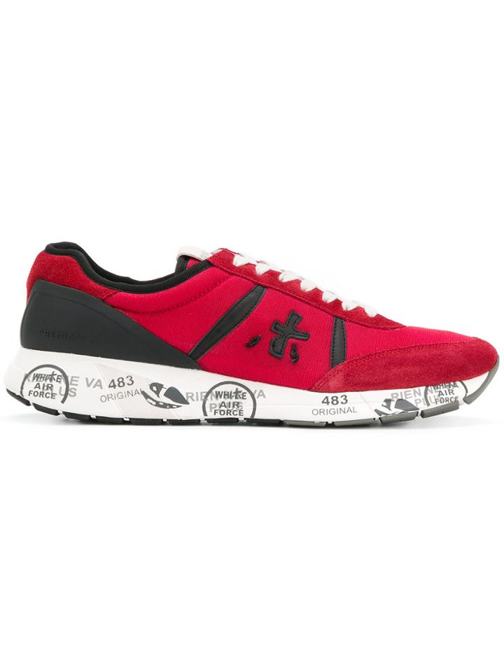 Premiata Two-tone Lace Up Sneakers - Red