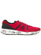 Premiata Two-tone Lace Up Sneakers - Red