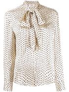 Celine Eyewear Polka Dot Bow Tie Shirt - Neutrals