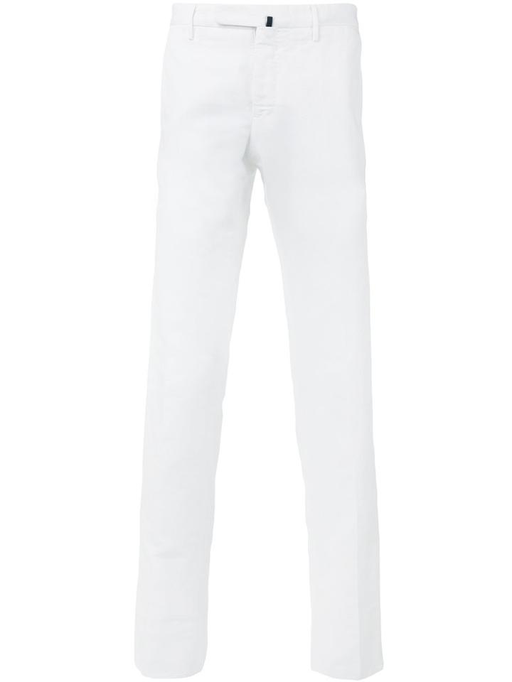 Incotex Plain Chinos, Men's, Size: 46, White, Cotton/linen/flax