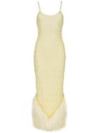 Attico Feather Hem Slip Dress - Yellow