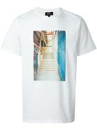 A.p.c. Staircase Print T-shirt, Men's, Size: S, White, Cotton