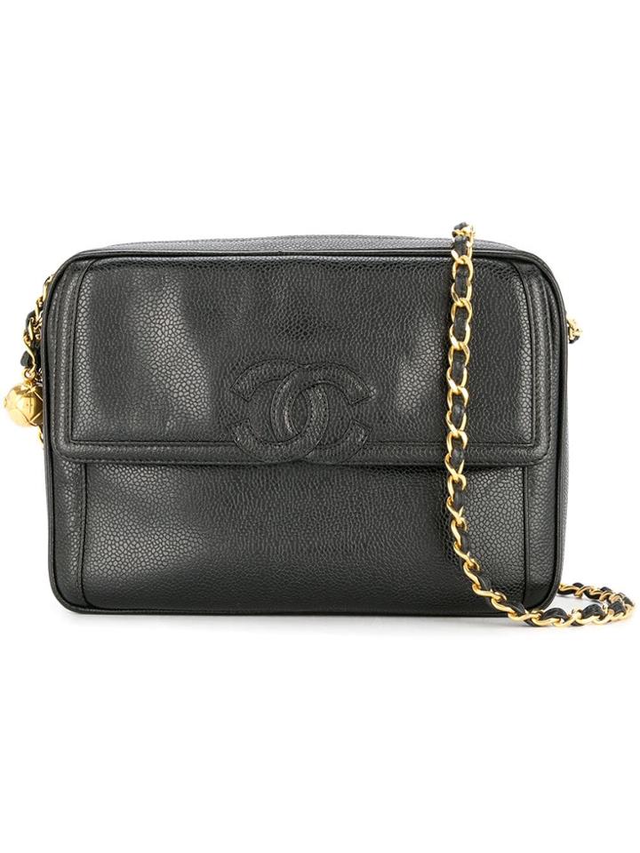 Chanel Vintage Caviar Skin Ball Charm Chain Bag - Black