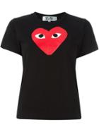 Comme Des Garçons Play Heart Print T-shirt, Women's, Size: S, Black, Cotton