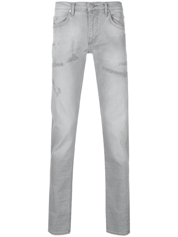 Versace Jeans Repaired Slim-fit Jeans - Grey
