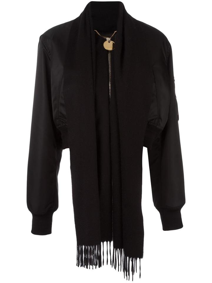 Givenchy Scarf Lapel Bomber Jacket - Black