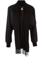 Givenchy Scarf Lapel Bomber Jacket - Black