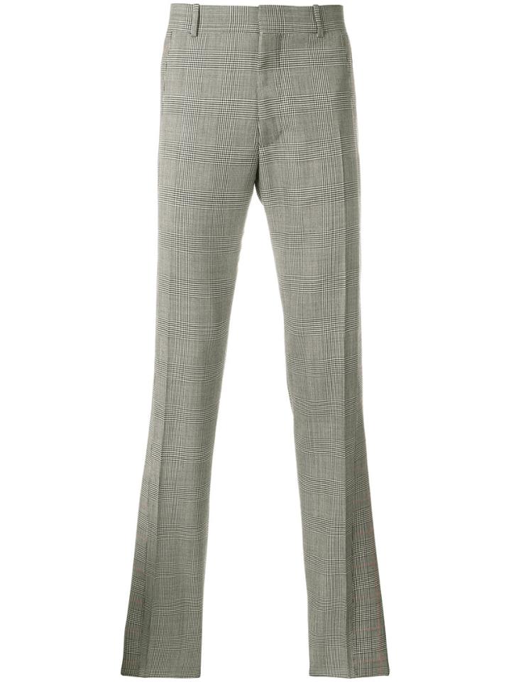 Alexander Mcqueen Straight-leg Checked Trousers - Black