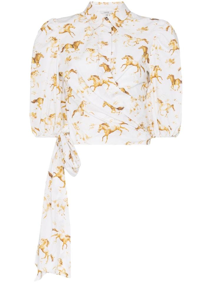 Ganni Weston Button-down Cotton Shirt - White