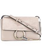 Chloé Small 'faye' Shoulder Bag, Women's, Grey, Calf Leather/calf Suede/metal
