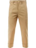 Neil Barrett Twill Cropped Trousers, Men's, Size: 46, Nude/neutrals, Cotton/spandex/elastane