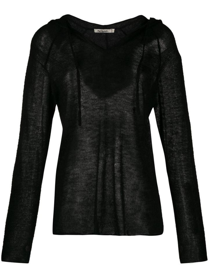 Mes Demoiselles Fine Knit Hoodie - Black