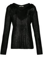Mes Demoiselles Fine Knit Hoodie - Black