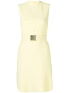 No21 - Belted Flared Dress - Women - Polyester/cupro - 44, Yellow/orange, Polyester/cupro