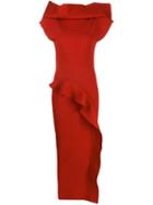 Rick Owens Ruffle Panel Dress - Red