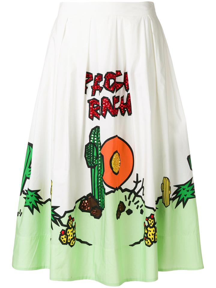 P.a.r.o.s.h. Printed Skirt - White