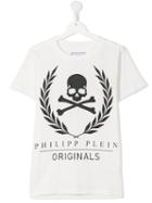 Philipp Plein Kids Skull Print T-shirt, Boy's, Size: 16 Yrs, White