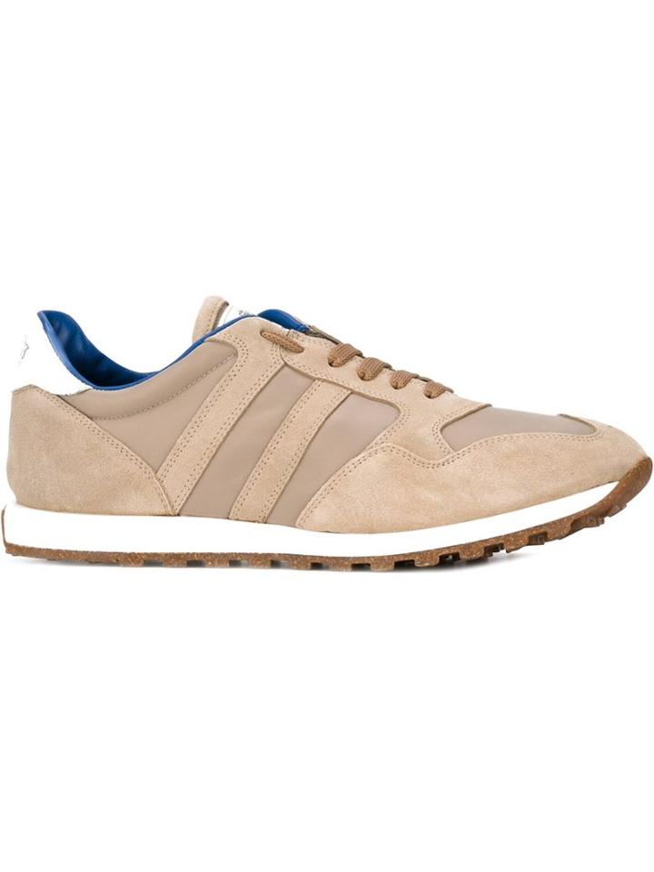 Alberto Fasciani Panelled Low-top Sneakers, Men's, Size: 43, Nude/neutrals, Rubber/suede/leather/nylon