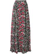 Adam Selman A-line Tiger Print Maxi Skirt - Black