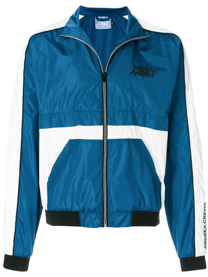 Andrea Crews Colour-block Zipped Jacket - Blue