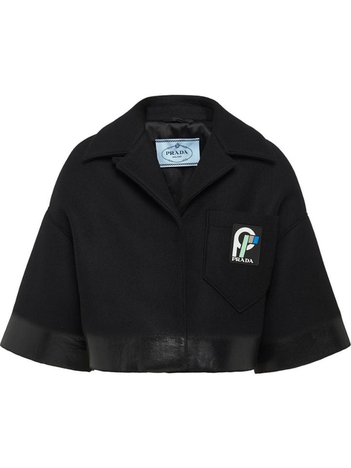 Prada Cropped Logo Jacket - Black
