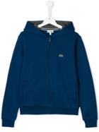 Lacoste Kids Embroidered Logo Hoodie - Blue
