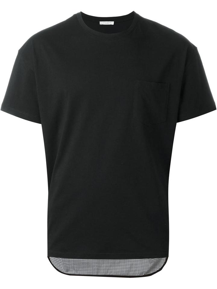 Paolo Pecora Bicolour T-shirt, Men's, Size: L, Black, Cotton/polyester