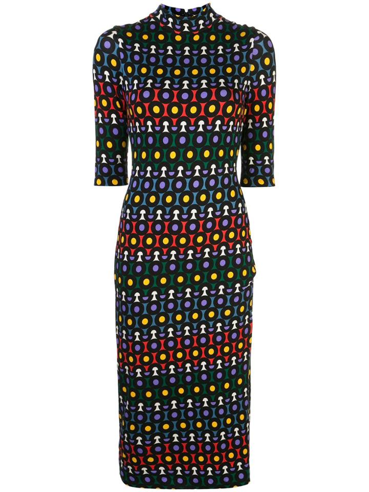 Alice+olivia Delora Fitted Trtle Neck Dress - Black