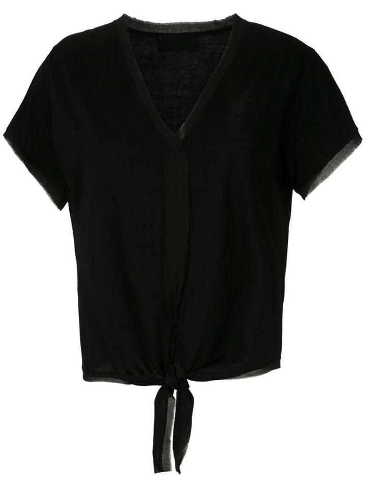 Andrea Bogosian Front Tie T-shirt - Black