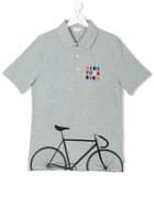 Paul Smith Junior Bike Print Polo Shirt - Grey