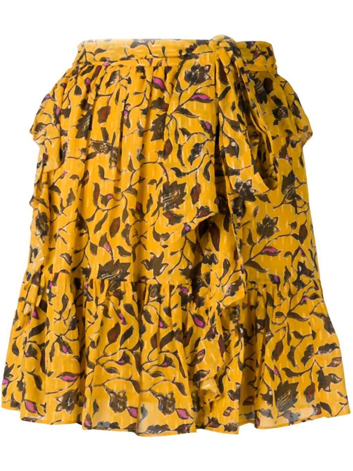 Ulla Johnson Zea Floral Print Skirt - Yellow