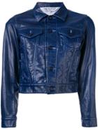 Comme Des Garçons Comme Des Garçons - Cropped Jacket - Women - Cotton/artificial Leather - M, Blue, Cotton/artificial Leather