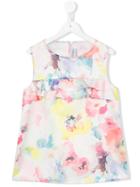Simonetta Floral Print Ruffled Top, Girl's, Size: 16 Yrs, White