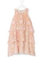 Caffe' D'orzo - Tiered Dress - Kids - Cotton/nylon - 10 Yrs, Yellow/orange