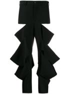 Comme Des Garçons Ripped High-rise Trousers - Black