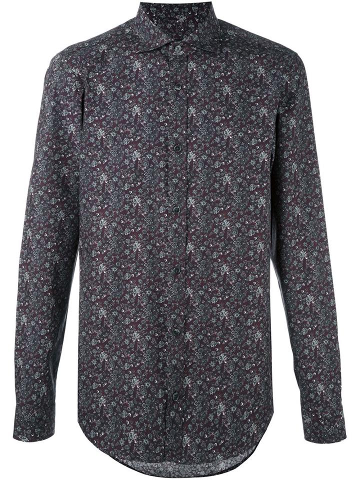 Z Zegna Floral Print Shirt, Men's, Size: 41, Cotton