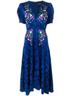 Saloni Embroidered Summer Dress - Blue