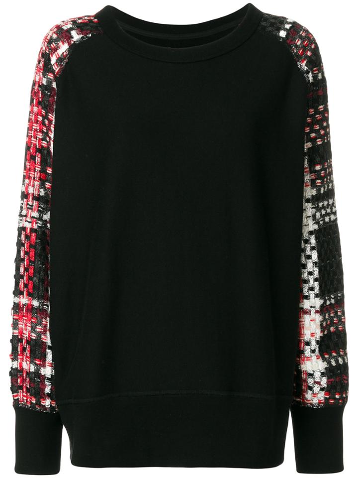 Rag & Bone Woven Pattern Sleeve Jumper - Black