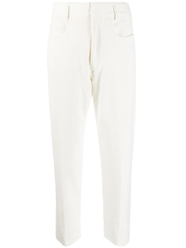 Haider Ackermann Cropped Corduroy Trousers - White